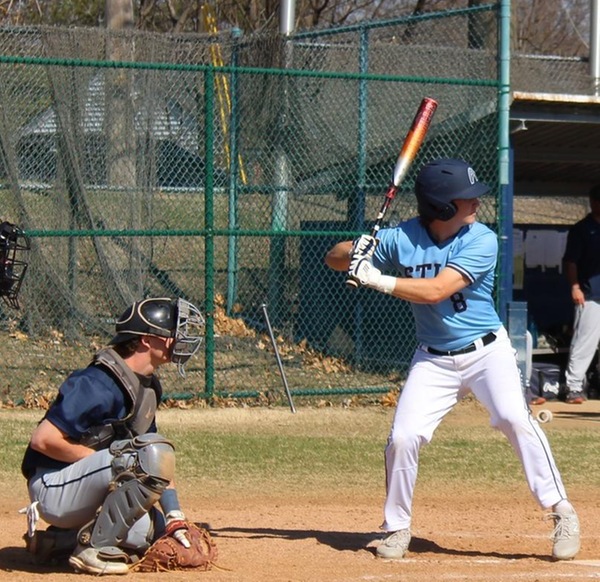Dylan Block bats during the Jefferson College doubleheader